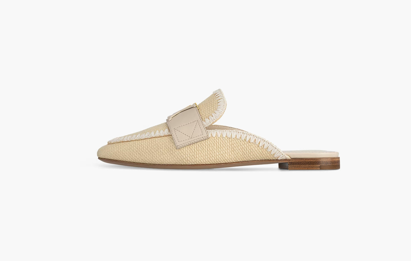 LV Mare Open Back Loafer Raffia "Creme Beige"