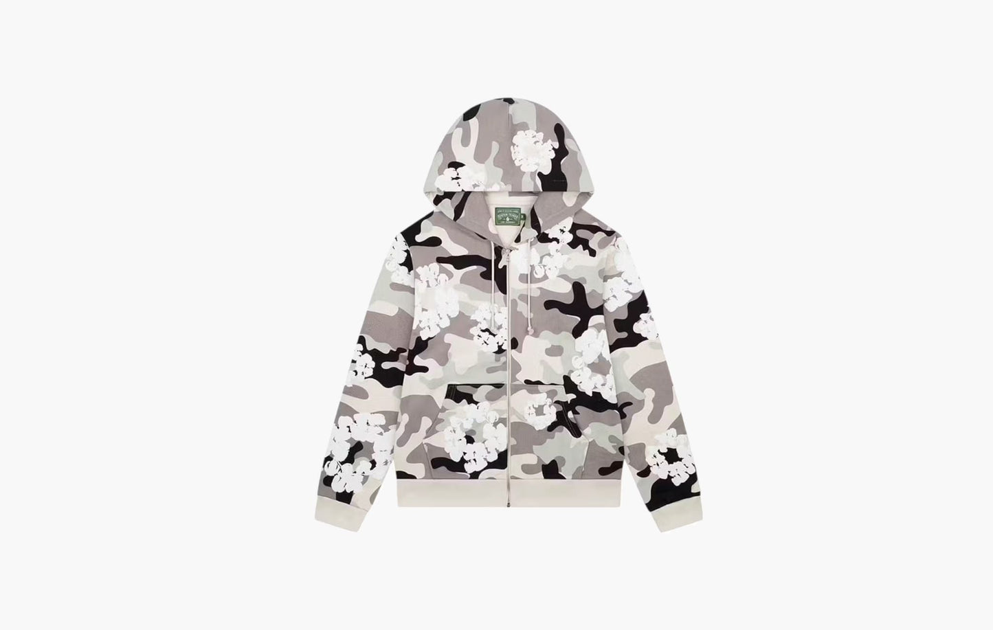 Denim Tears The Cotton Wreath Zip Sweatshirt White Camo | The Sortage