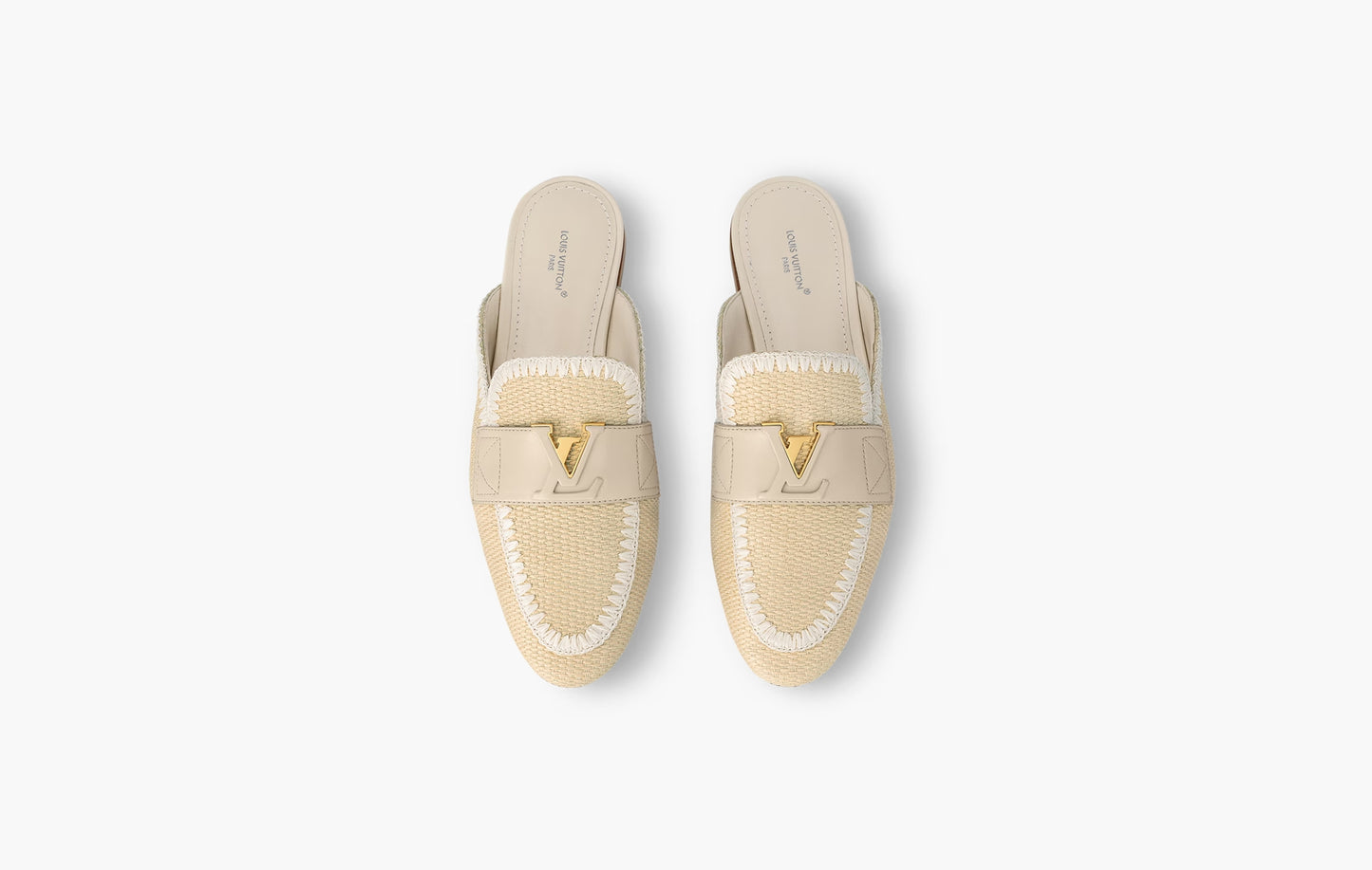 LV Mare Open Back Loafer Raffia "Creme Beige"
