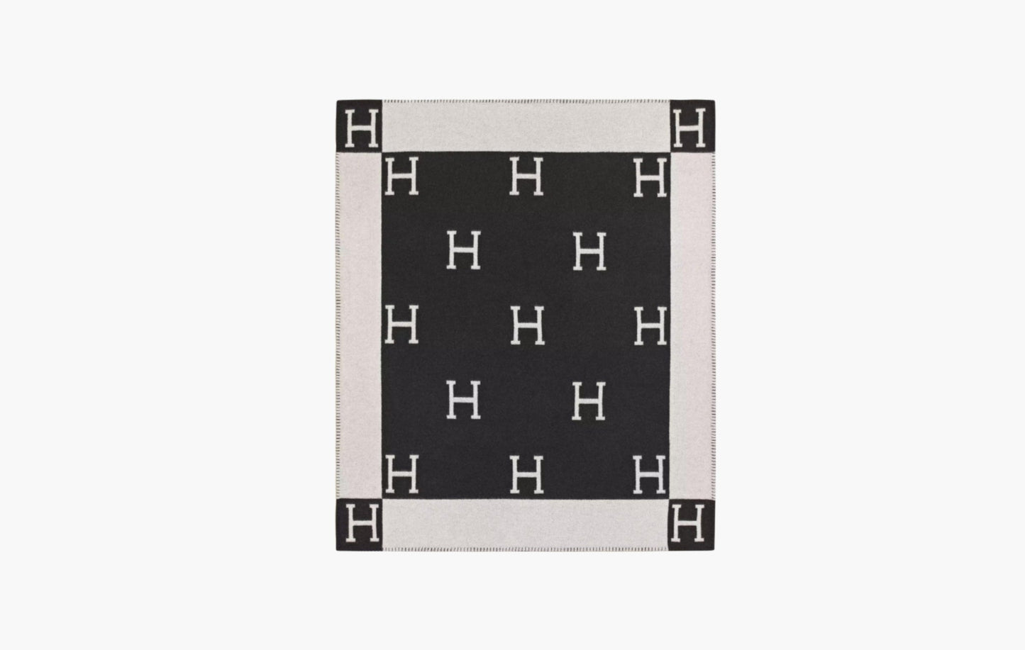 Avalon Throw Blanket "Ecru/Gris Fonce"