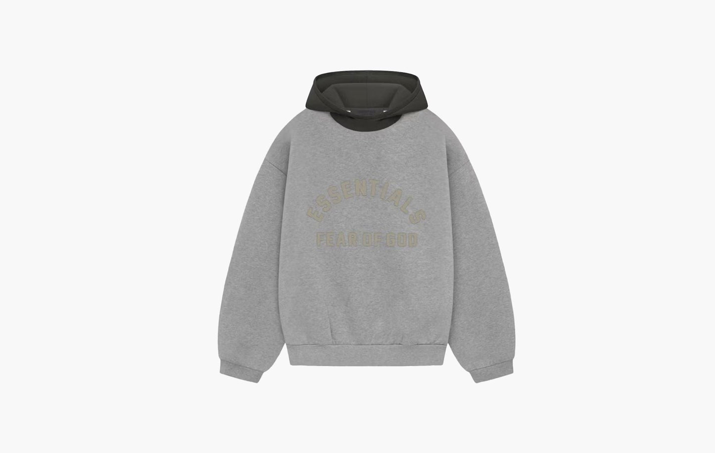 Fear Of God Essentials Nylon Fleece Hoodie Dark Heather Oatmeal/Ink | The Sortage