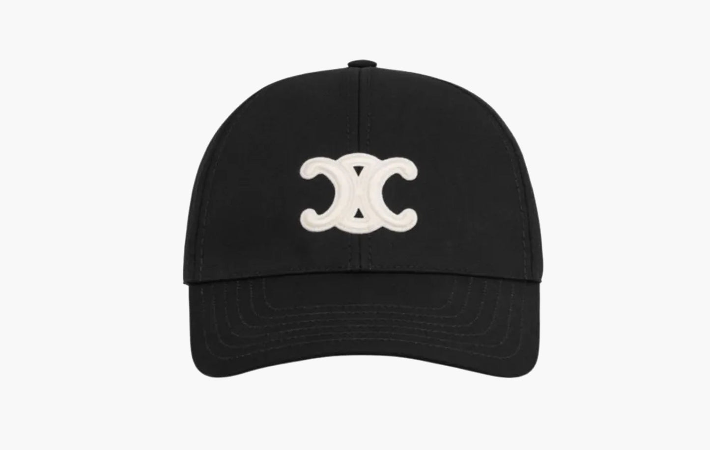 Celine Triopmphe Peaked Cotton Baseball Black | Sortage.