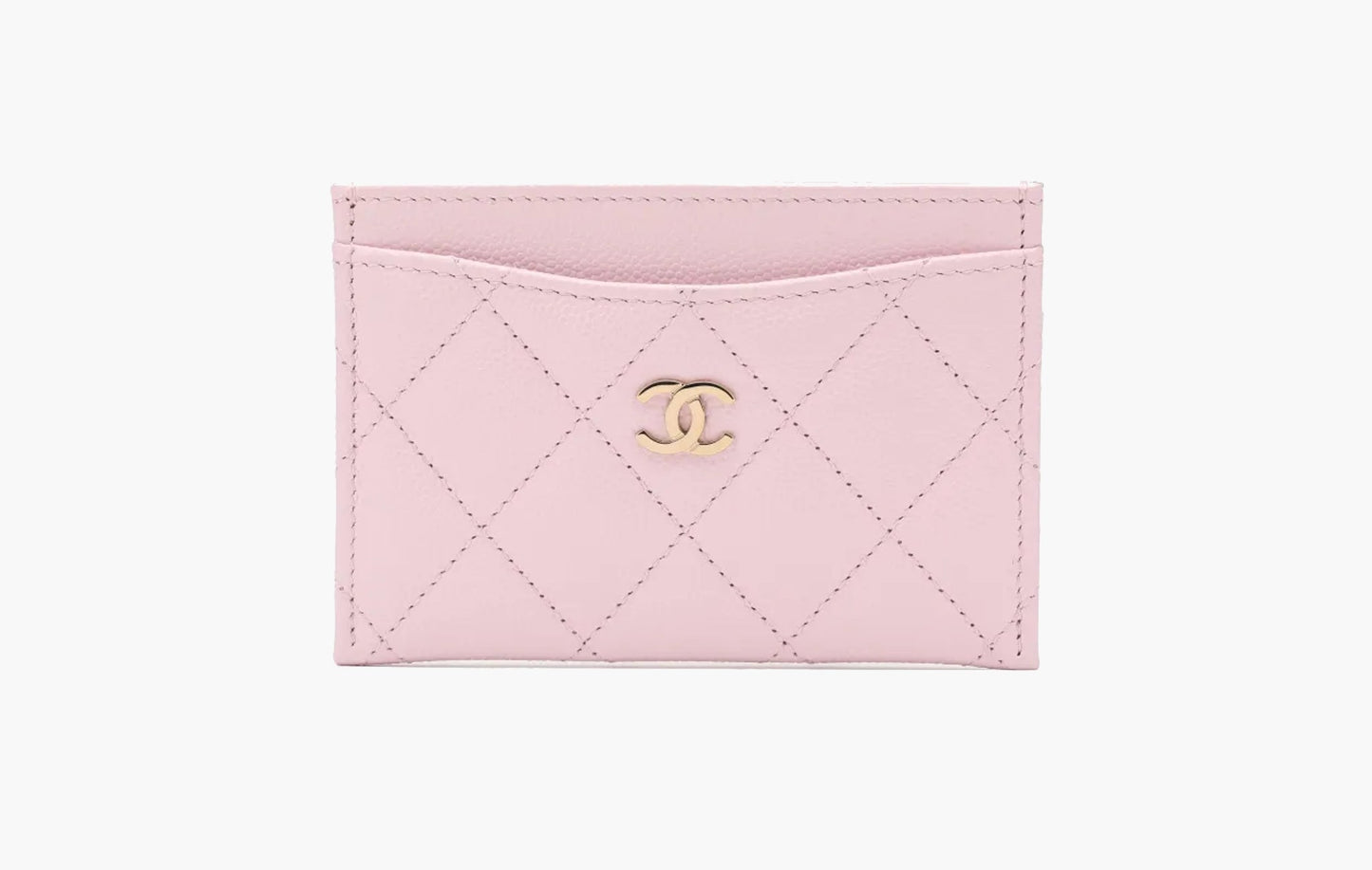 Chanel СС Mini Logo Calfskin Leather Cardholder Light Pink | Sortage