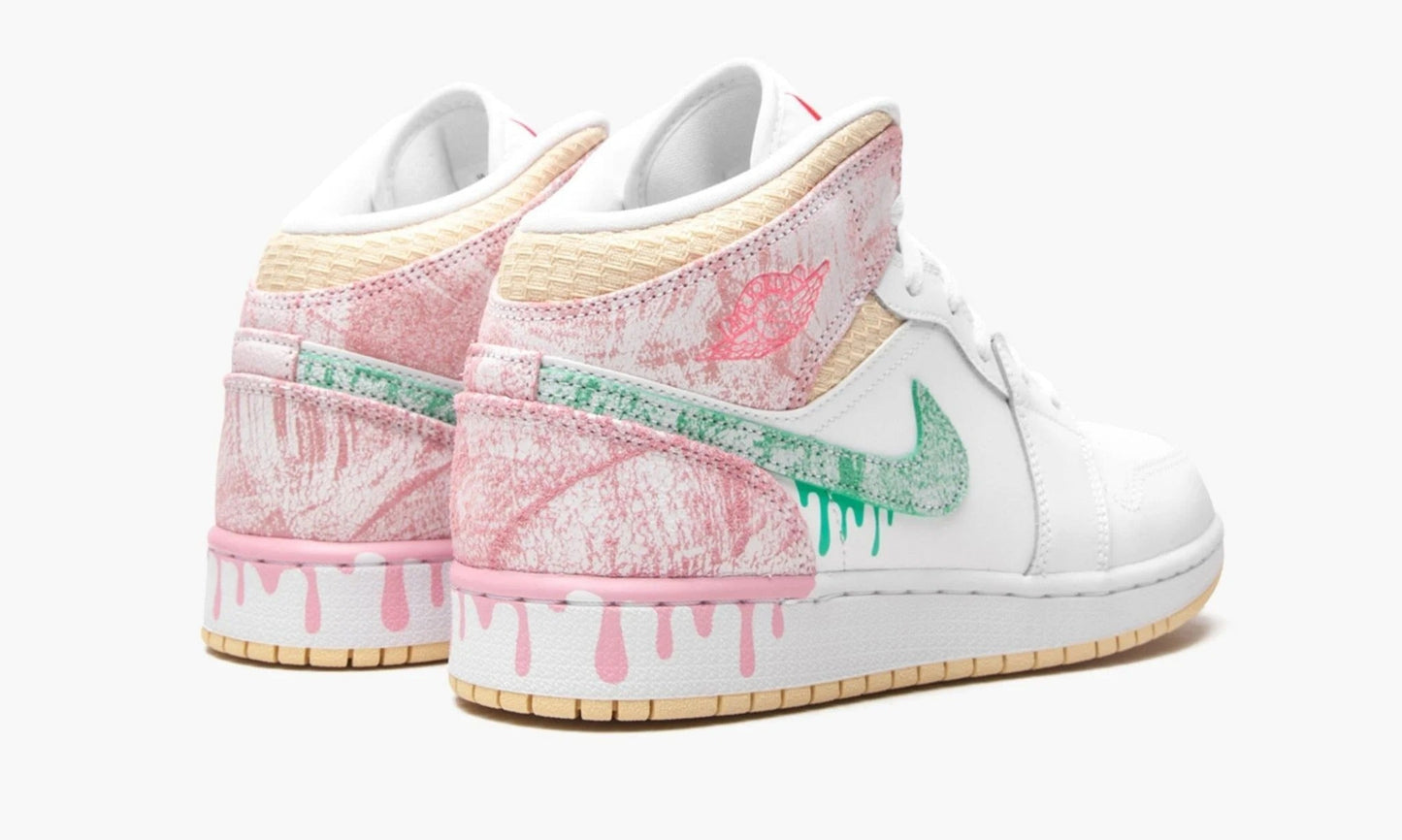 Air Jordan 1 Mid GS Paint Drip - DD1666 100 | The Sortage