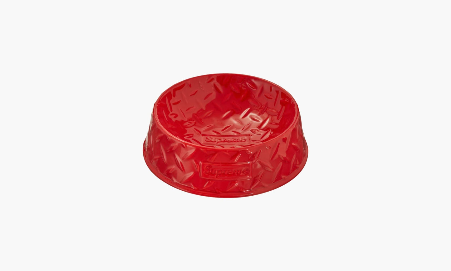 Supreme Diamond Plate Dog Bowl Red | The Sortage