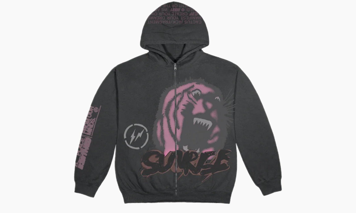 Travis Scott Cactus Jack For Fragment Sunrise Zip Up Hoodie Black | The Sortage