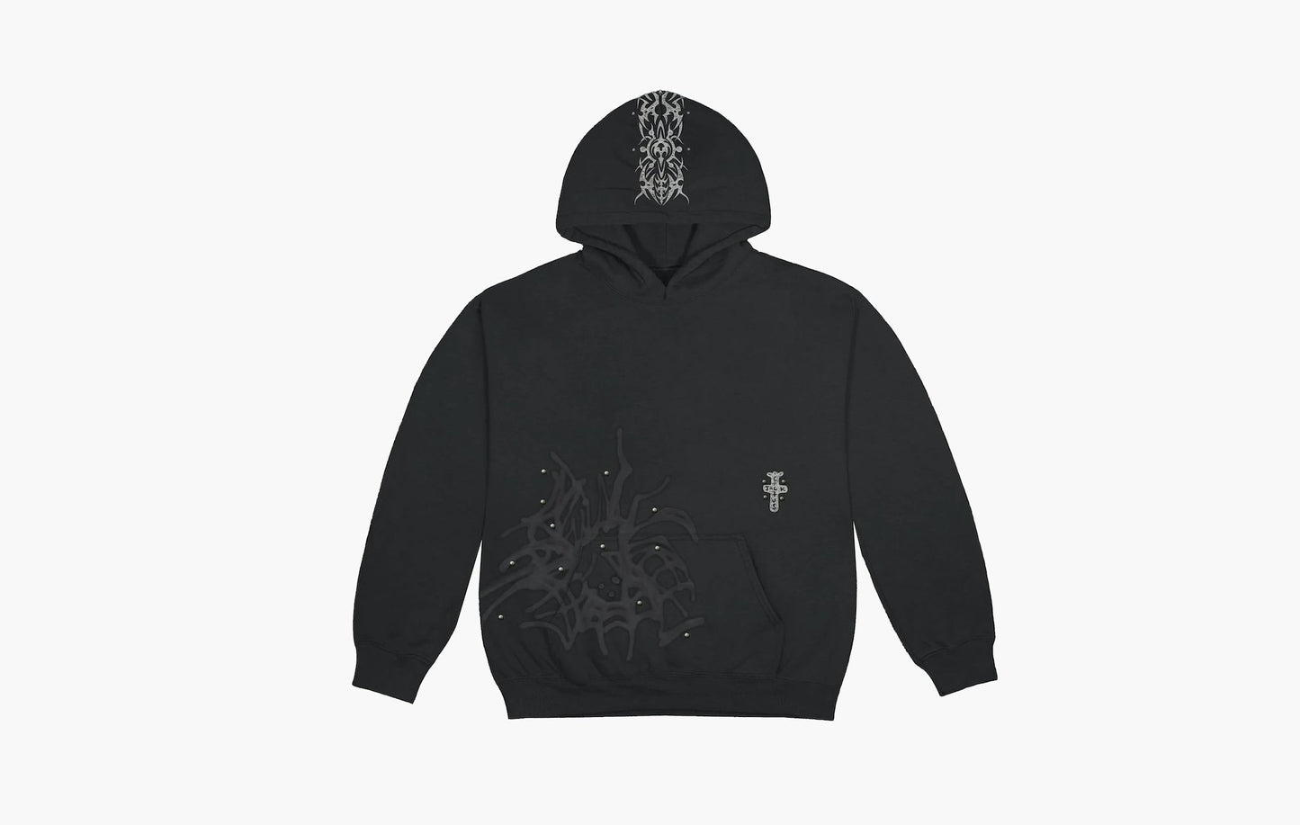 Travis Scott Studded Pullover Hoodie Black | The Sortage