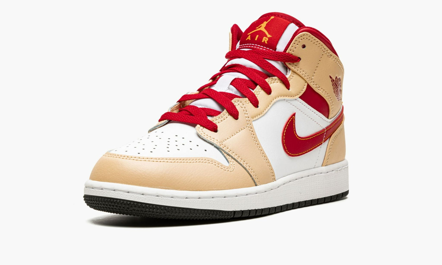 Air Jordan 1 Mid GS Light Curry Cardinal - 554725 201 | The Sortage