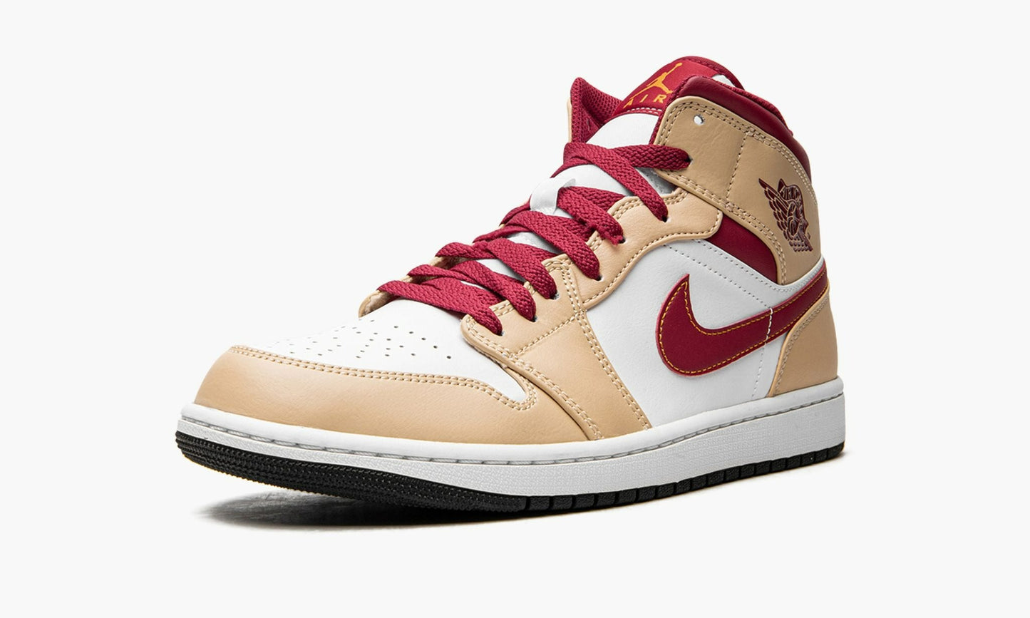 Air Jordan 1 Mid Light Curry Cardinal - 554724 201 | The Sortage