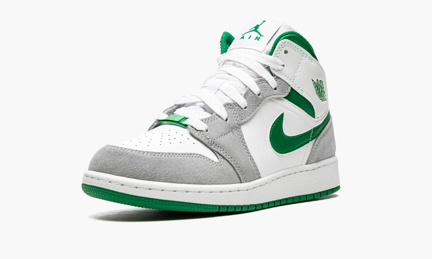 Air Jordan 1 Mid SE GS White Pine Green Smoke Grey - DC7248 103
