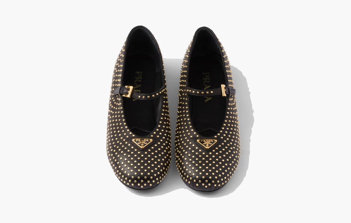 Nappa Leather Ballerinas With Studs Lambskin "Black"