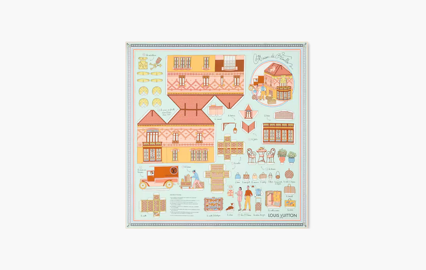 Asnieres Paper House 90 Scarf "Turchese"