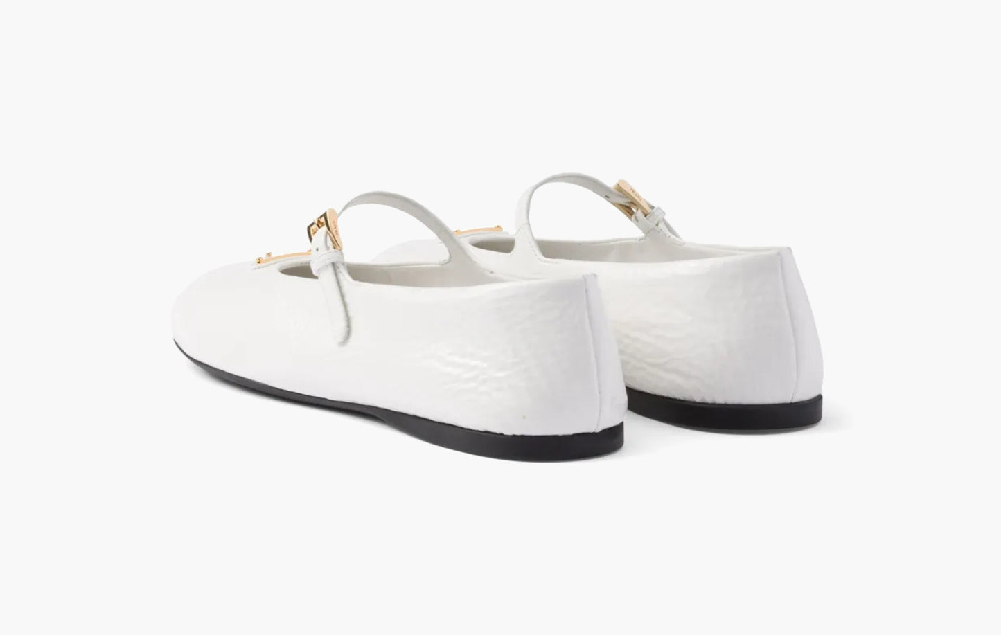 Naplak Patent Leather Ballerinas Lambskin "White"