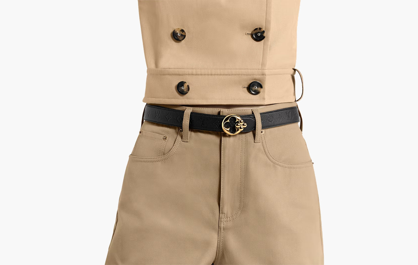 LV Flowergram Round 30mm Reversible Belt