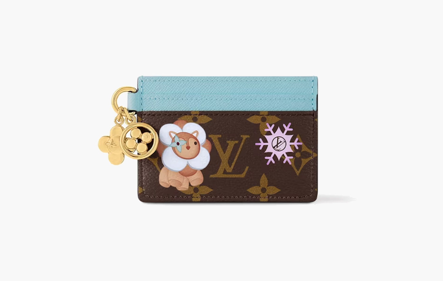 LV Charms Card Holder "Monogram/Azur Frost"
