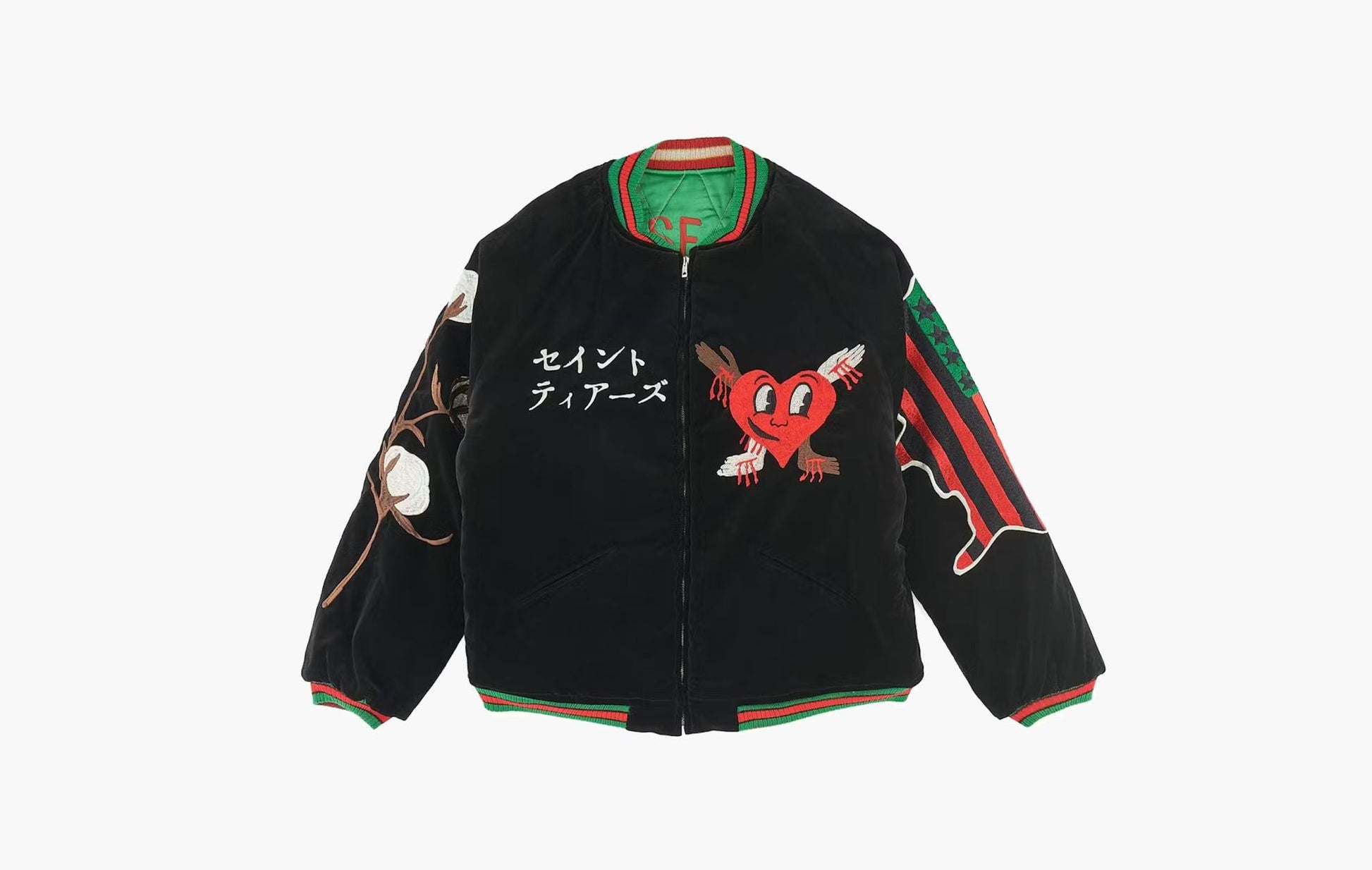 Saint Mxxxxxx x Denim Tears Reversible Yokosuka Jacket Green Black | The Sortage