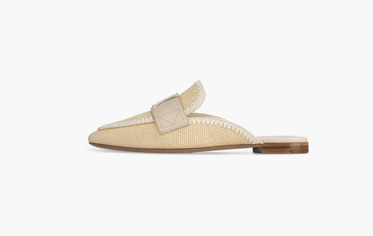 LV Mare Open Back Loafer Raffia "Creme Beige"