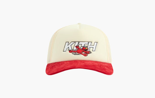 Kith x Sesame Street Fast Elmo Nolan Trucker Cap Sandrift | The Sortage