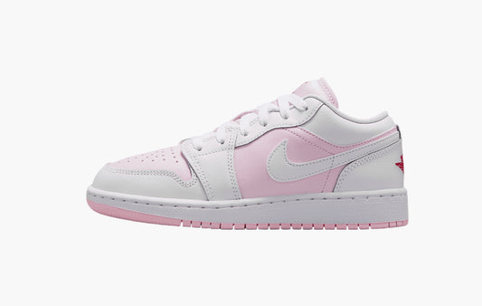 Jordan 1 Low GS Pink Foam Fire Red White