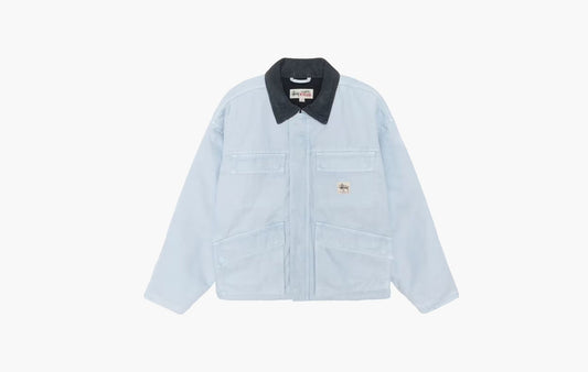 Stussy Washed Canvas Shop Jacket Light Blue | The Sortage