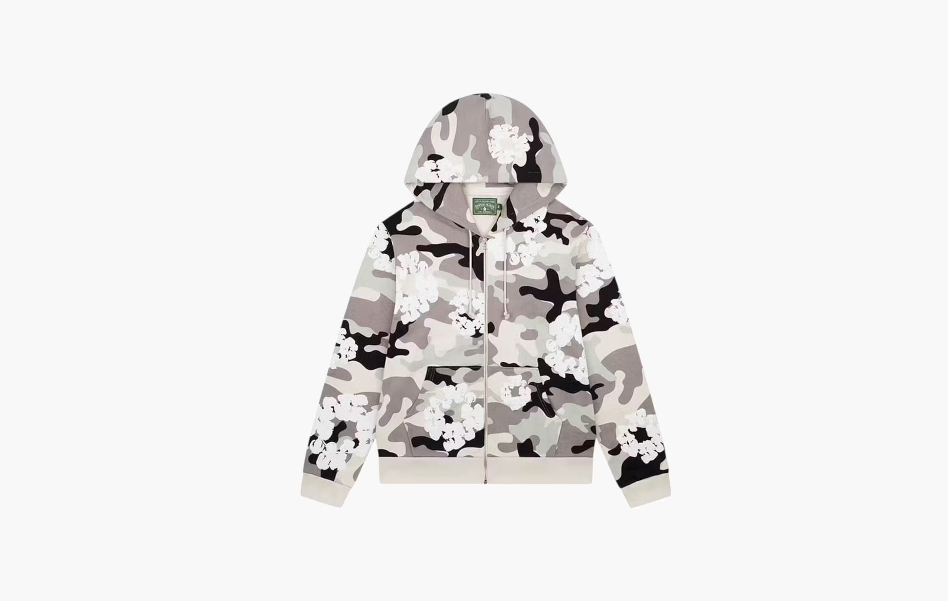Denim Tears The Cotton Wreath Zip Sweatshirt White Camo | The Sortage