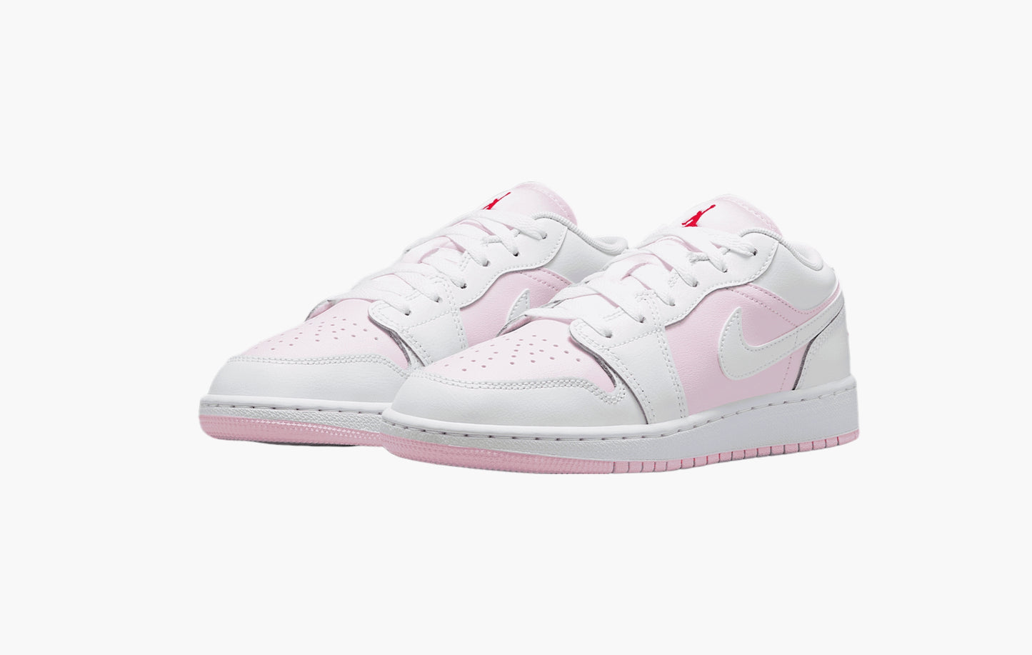 Jordan 1 Low GS Pink Foam Fire Red White