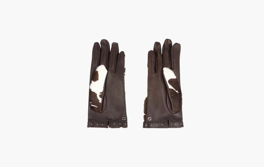 Gucci Calfskin Leather Gloves Brown | The Sortage