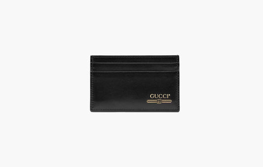 Gucci Leather Card Case Logo Black | The Sortage