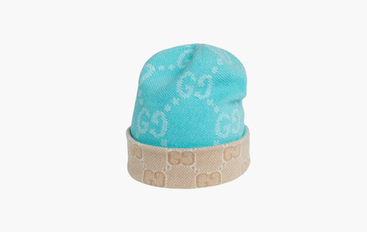 Reversible GG Wool Beanie "Light Blue"
