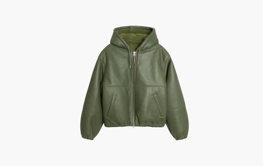 Stussy Shearling Hooded Work Jacket Green | The Sortage