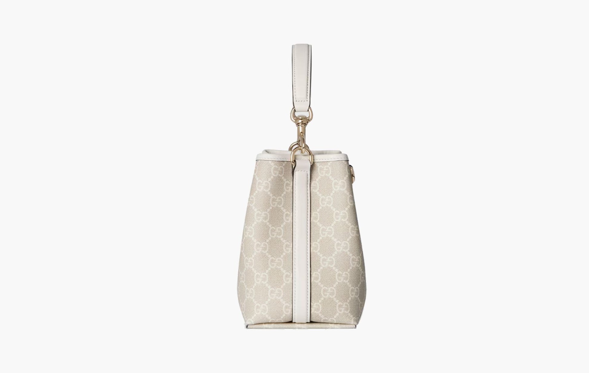 Gucci GG Emblem Mini Bucket Bag Beige White | The Sortage