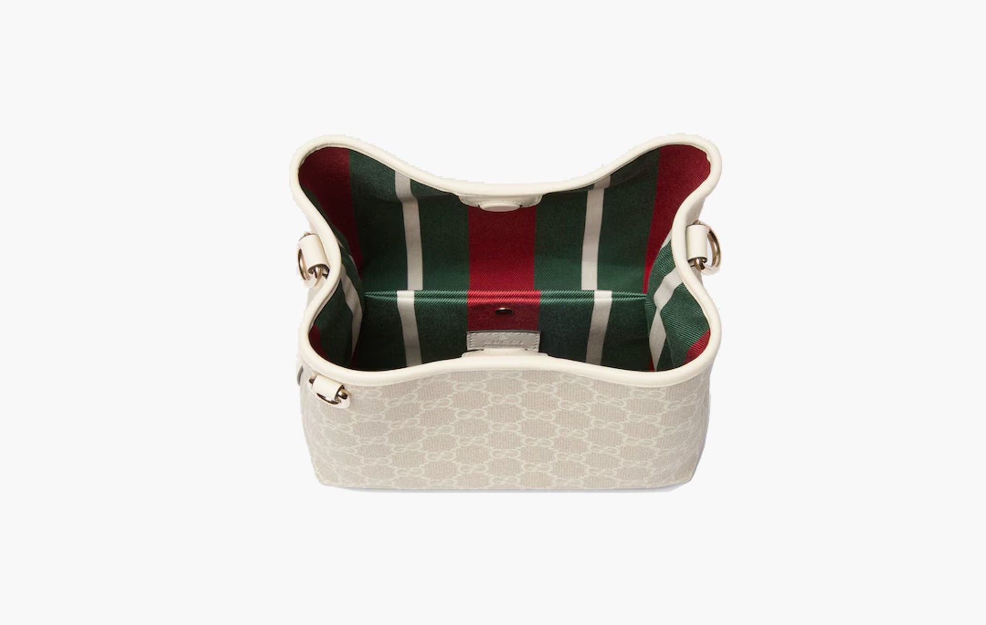 Gucci GG Emblem Mini Bucket Bag Beige White | The Sortage