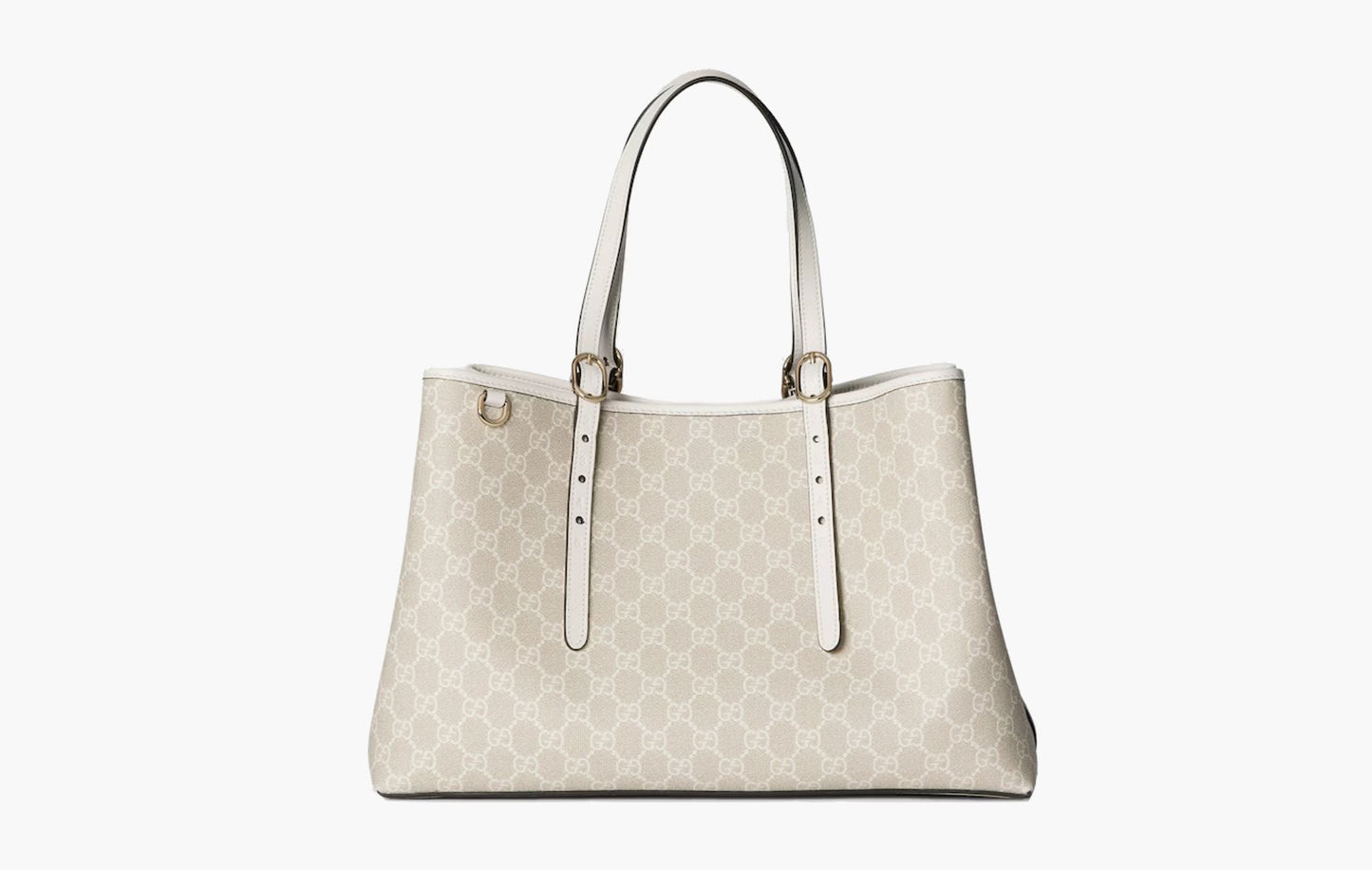 Gucci GG Emblem Medium Tote Bag Beige White | The Sortage