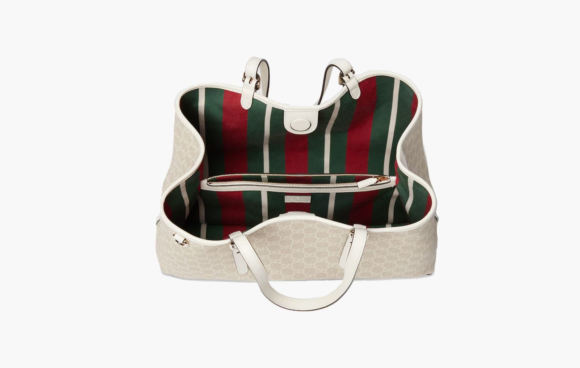 Gucci GG Emblem Medium Tote Bag Beige White | The Sortage