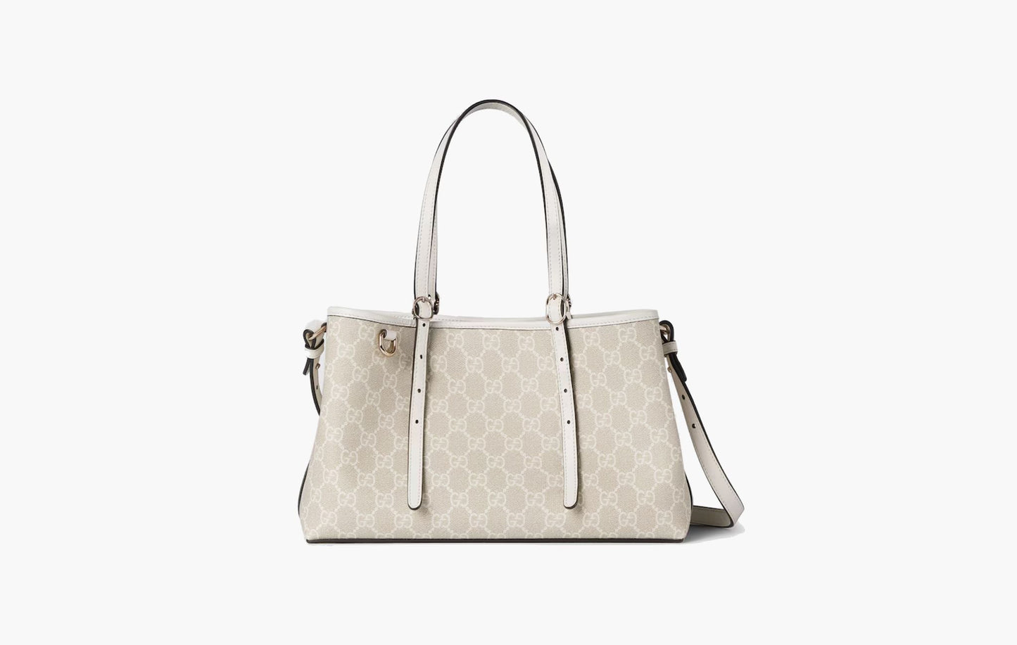 Gucci GG Emblem Small Tote Bag Beige White | The Sortage