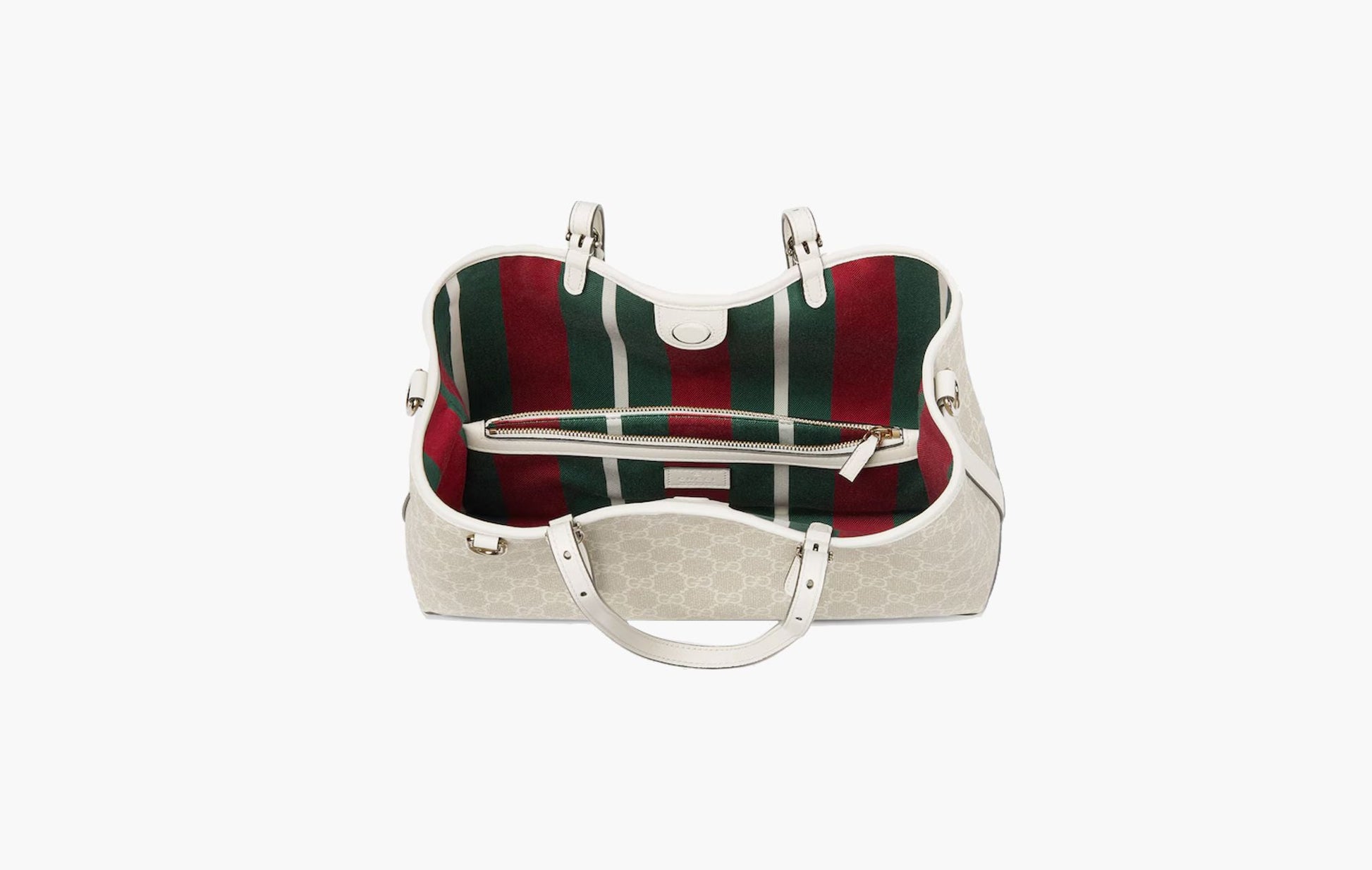 Gucci GG Emblem Small Tote Bag Beige White | The Sortage