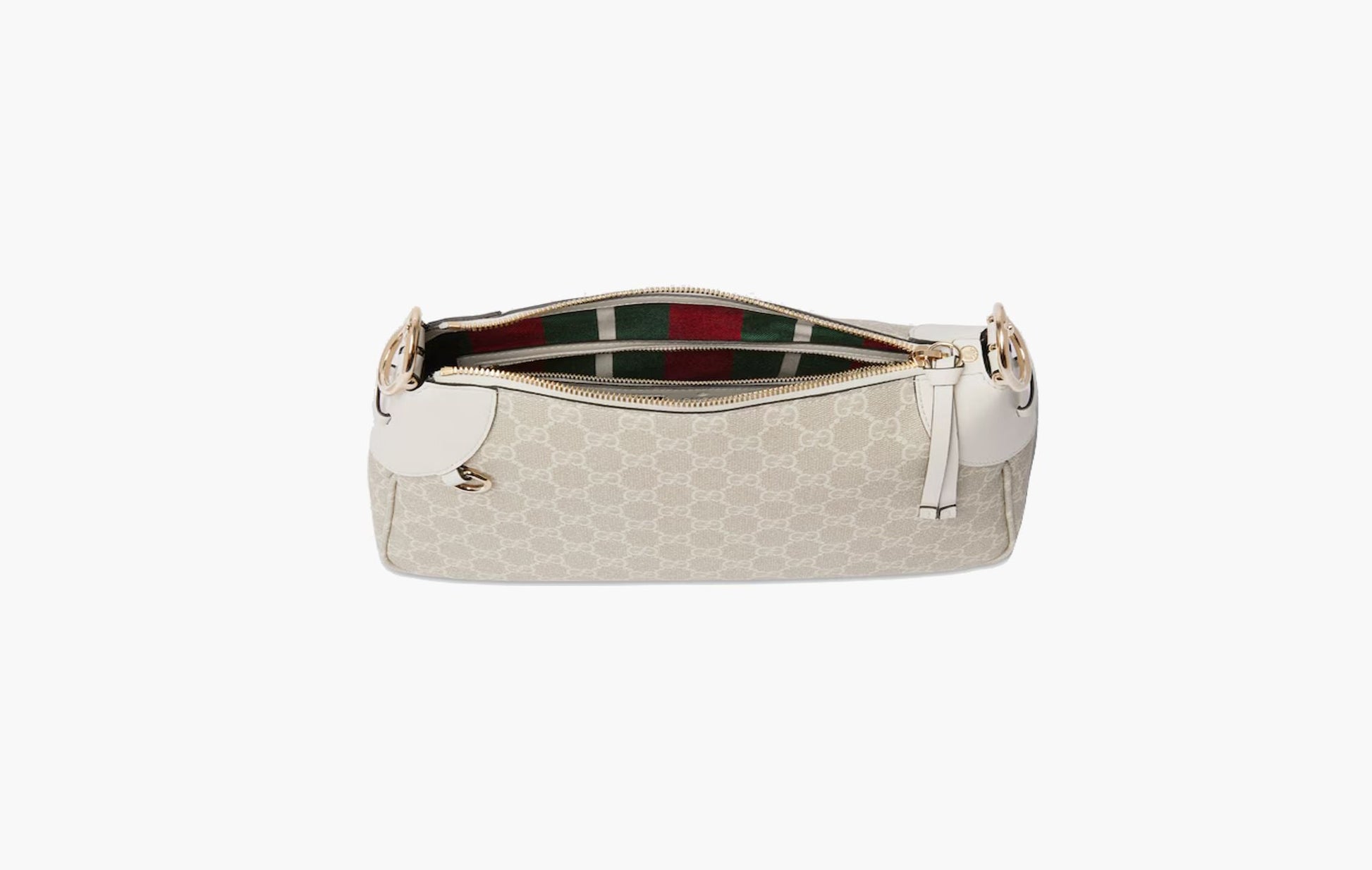 Gucci GG Emblem Medium Shoulder Bag Beige White | The Sortage