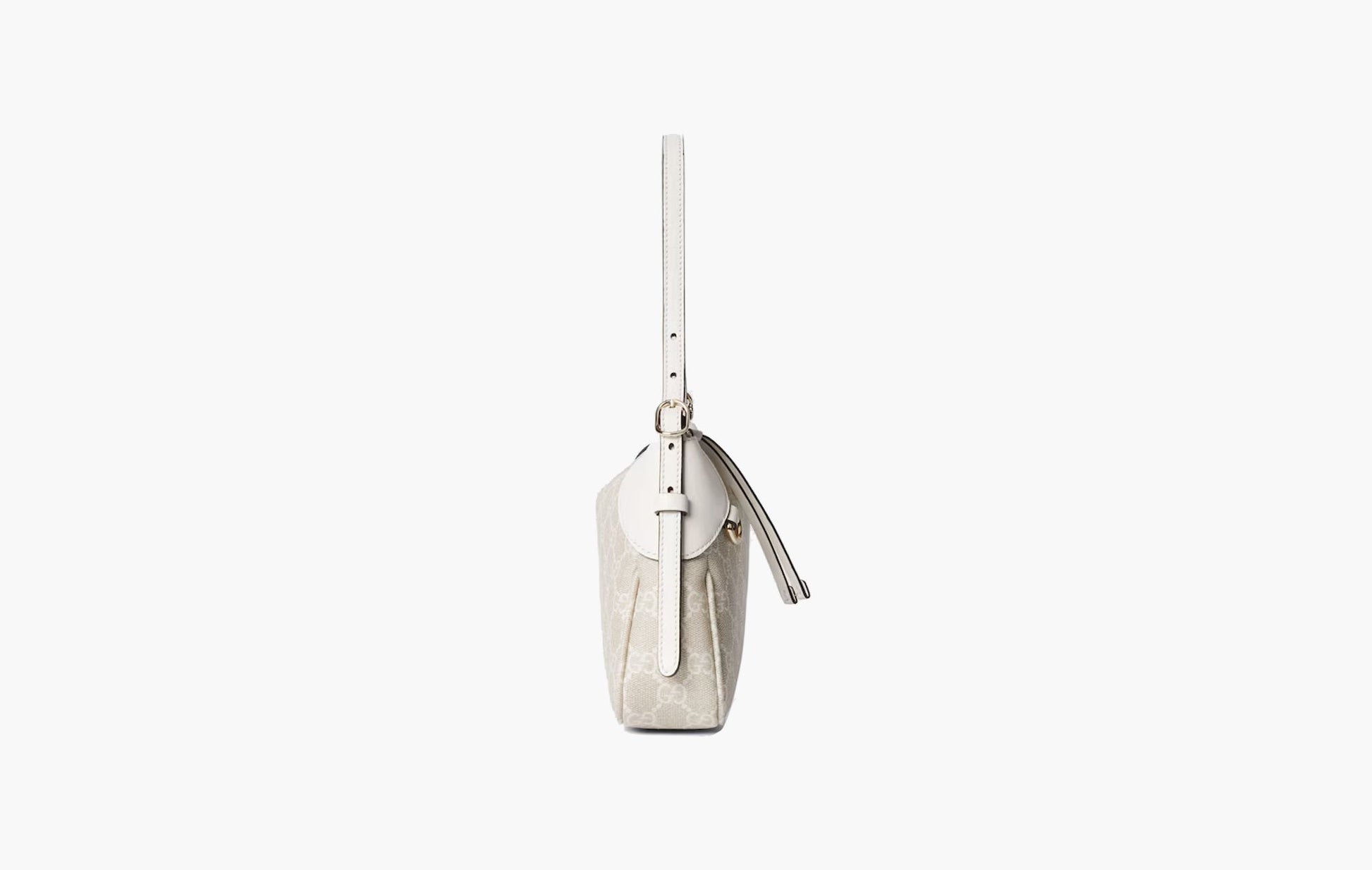 Gucci GG Emblem Small Shoulder Bag Beige White | The Sortage