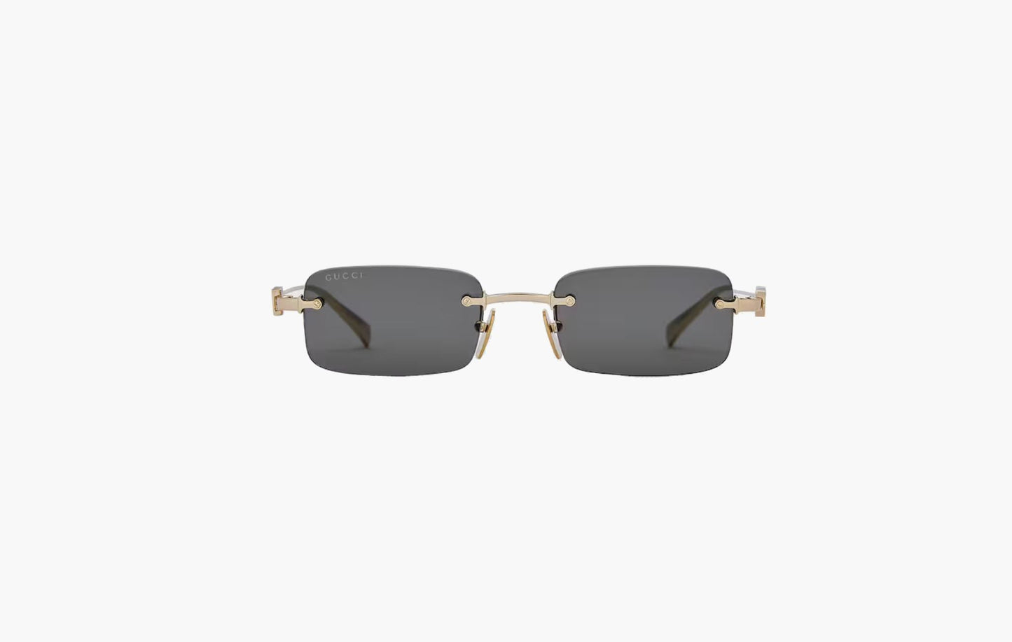 Gucci Rectangular Frame Sunglasses Gold-Toned Metal | The Sortage