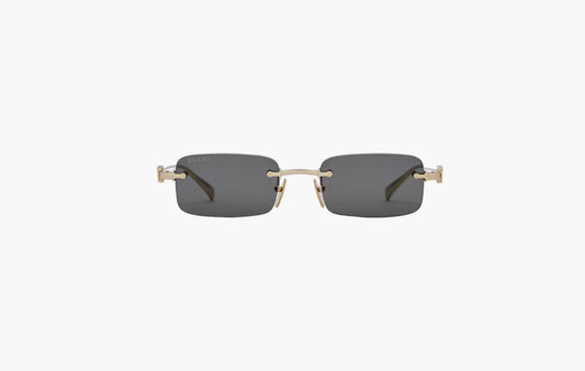 Gucci Rectangular Frame Sunglasses Gold-Toned Metal | The Sortage