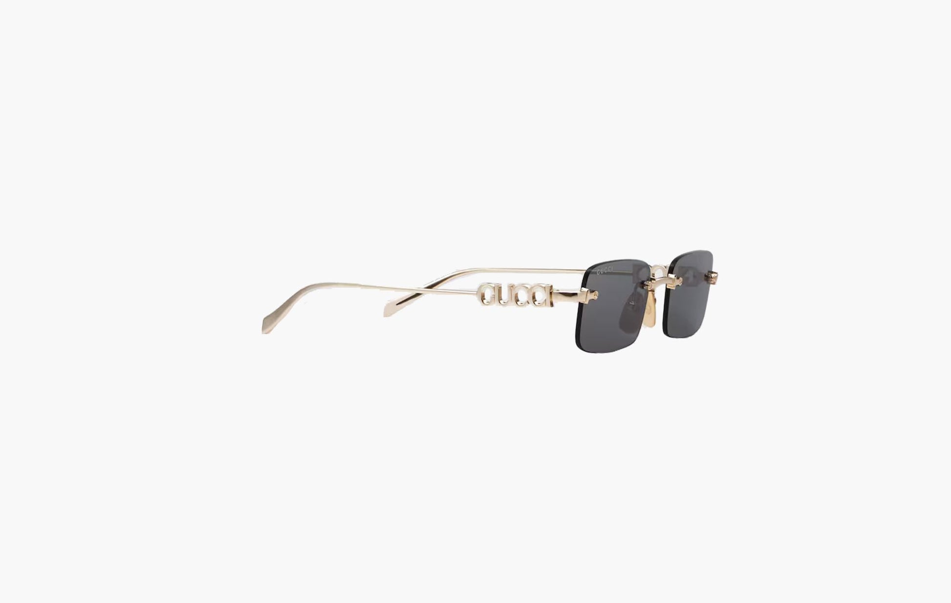 Gucci Rectangular Frame Sunglasses Gold-Toned Metal | The Sortage