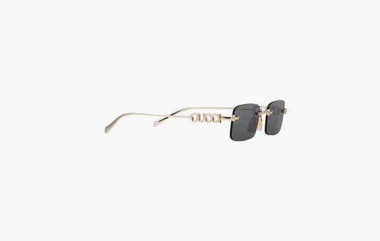 Gucci Rectangular Frame Sunglasses Gold-Toned Metal | The Sortage