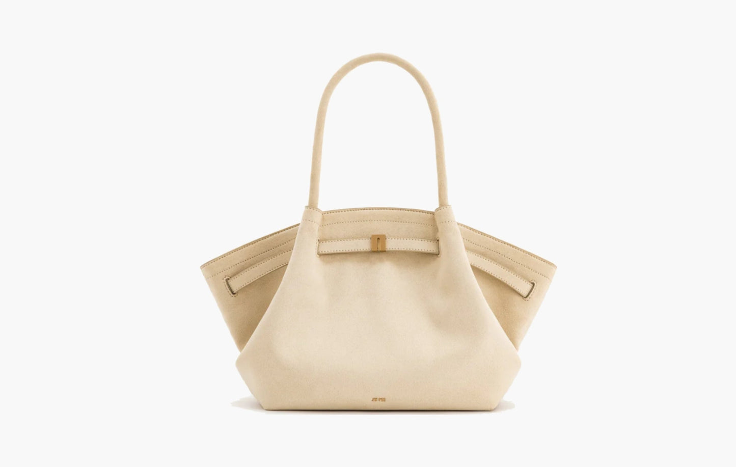 Hana Medium Faux Suede Tote Bag "White"