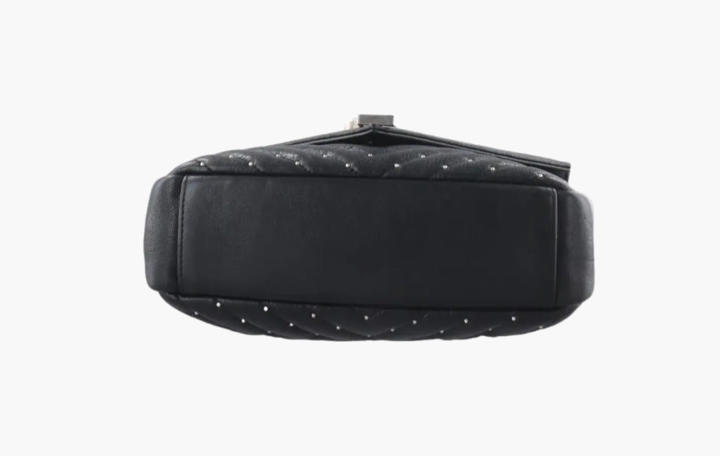 College Shoulder Bag Matelasse Silver-tone Medium "Black"