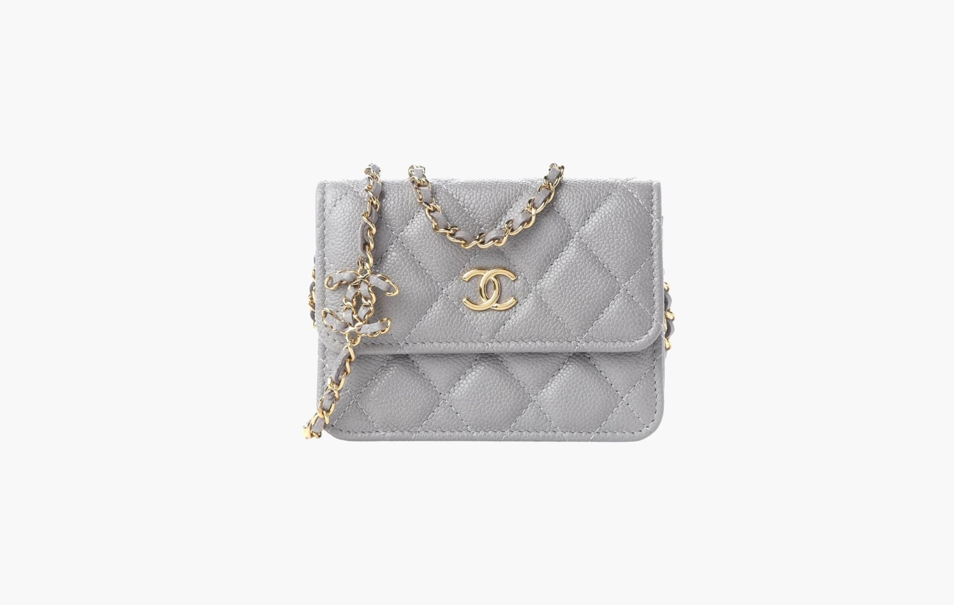 Chanel Clutch Chain Gold-Tone Metal Grey | The Sortage