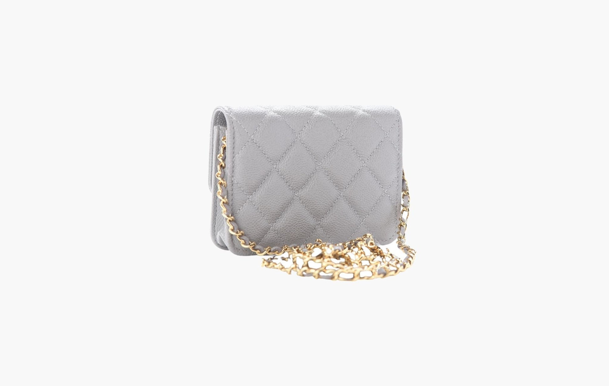 Chanel Clutch Chain Gold-Tone Metal Grey | The Sortage