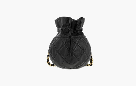Clutch Chain "Black Shiny Lambskin Gold-Tone Metal"