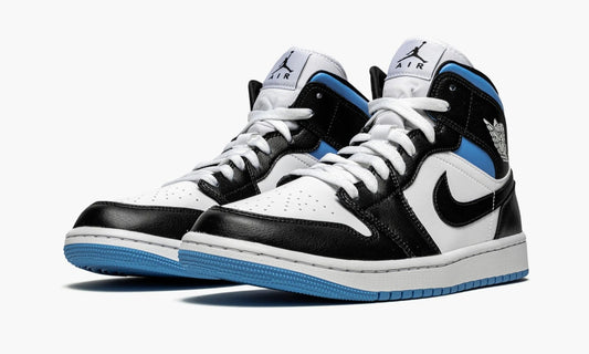 Air Jordan 1 Mid WMNS Black White University Blue - BQ6472 102