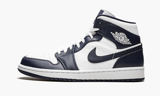 Air Jordan 1 Mid White Metallic Gold Obsidian - 554724 174 | The Sortage