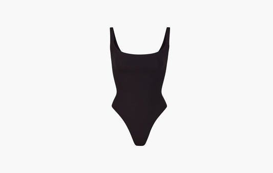 Skims Fits Everybody Square Neck Bodysuit Onyx